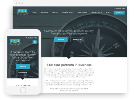542 Partners website device example